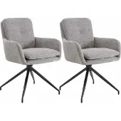 CLP 2er Set Esszimmerstühle Pickett Stoff Taupe