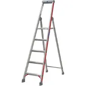 Hymer Stufenstehleiter mit Plattform, einseitig begehbar, 3 Stufen, senkr. Höhe 1,25 m, Reichhöhe 2,65 m, Gewicht 4,0 kg