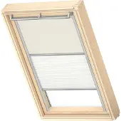 Velux Original Dachfenster Duo Verdunkelungsrollo für MK04, Hellbeige, mit grauer Führungsschiene