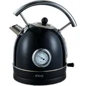 Moa Retro-Wasserkocher Schwarz - Elektrisch - Edelstahl - EK4TB