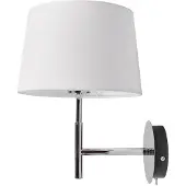 LUCANDE Dorothea Wandleuchte White/Chrome - , Dorothea, dimmbar, Metallisch, für Wohnzimmer, Stoff / Textil, Modern