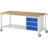 RAU Fahrbare Werkbank 8157, B2000xT900xH880mm, 3x Schublade-TA