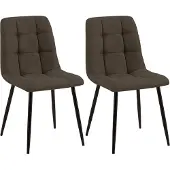 CLP 2er Set Esszimmerstuhl Tilde gepolstert mit Rückenlehne bis 150 kg belastbar braun Material Stoff