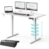 Sense7 NOJO LIGHT Höhenverstellbarer Schreibtisch Elektrisch 120x60 cm Weiß Gaming Tisch Computertisch Standing Desk Memory Home Office PC Tisch