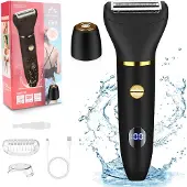 INF Elektrischer 2-in-1 Körperhaartrimmer & Rasierer für Damen Schwarz