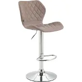 CLP Barhocker Cork Stoff höhenverstellbar und 360 Grad drehbar taupe Gestell Farbe chrom