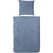 Hahn Textilien Hahn Baumwoll Bettwäsche 155x220 cm + 80x80 cm Uni Denim