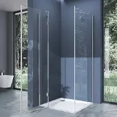 Doporro Eck-Duschkabine 80x80cm Dusche Eckdusche Duschabtrennung ESG-Sicherheitsglas Klarglas inkl. Easy-Clean-Beschichtung R05K