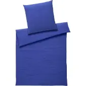 Elegante Bettwäsche-Garnitur Musselin Smooth Farbe Ultramarin Größe 155x220+40x80