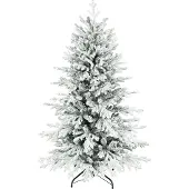 Welikera Künstlicher Weihnachtsbaum, 150cm Christbaum mit Schnee, 1162 Zweigen, klappbarem Metallständer
