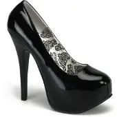 Bordello TEEZE-06 Damen Pumps von , Schwarz Lack , EU 42, US 12