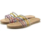 LASCANA Pantolette "Mule, Sandale, offener Schuh, Sommerschuh," mit Lederanteil & Strasssteinchen