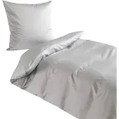 TRAUMSCHLAF Uni Mako-Satin Bettwäsche 2x Kissenbezug 40x60 cm silber