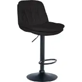 CLP Barhocker Laurel Stoff höhenverstellbar und drehbar | Farbe schwarz Material Gestell Metall matt schwarz