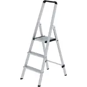 Proregal ML Stufen-Stehleiter einseitig begehbar Aluminium eloxiert 3 Stufen