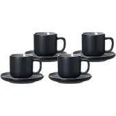 Ritzenhoff & Breker JASPER Espressotasse mit Untertasse 100 ml 4er Set schwarz
