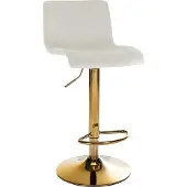 CLP Barhocker Hover Samtbezug höhenverstellbar drehbar mit Rückenlehne | creme Farbe creme Material Gestell Metall gold