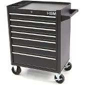 HBM Werkzeugwagen mit 7 Schubladen – 66 cm – schwarz