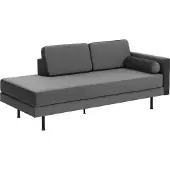 Max Winzer Recamiere Armlehne rechts Ivo - Samtvelours anthrazit - Maße: 190 x 87 x 81 cm