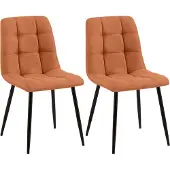 CLP 2er Set Esszimmerstuhl Tilde gepolstert mit Rückenlehne bis 150 kg belastbar orange Material Stoff