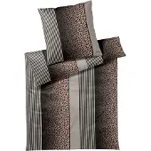 JOOP! Mako-Satin-Bettwäsche-Garnitur Leo Farbe taupe Größe 140x220+70x90