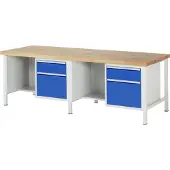 RAU Werkbank höhenverstellbar 8451A2, B2500xT900xH840-1040mm, 4x Schublade-TA
