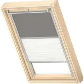 Velux Original Dachfenster Duo Verdunkelungsrollo für CK04, Grau, mit grauer Führungsschiene
