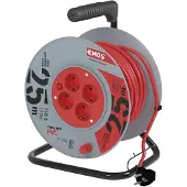 Emos Kabeltrommel 25 m mit 4 Schuko Steckdosen, 1,5 mm2, Spezialkunststoff, Einsatz im Innenbereich, P09225