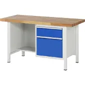 RAU Werkbank höhenverstellbar 8451A2, B1500xT700xH840-1040mm, 2x Schublade-TA