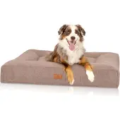 Knuffelwuff orthopädisches Hundebett aus Velours mit Handwebcharakter Sofia 120x100cm Beige