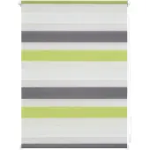 Lichtblick Duo-Rollo Klemmfix, ohne Bohren, Bunt Grün - Grau - Weiß 90 x 220 C