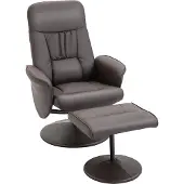 HOMCOM -Relaxsessel-Metall, Kunstleder-81L x 76B x 101H cm-Braun