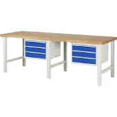 RAU Werkbank höhenverstellbar 7127A1, B2500xT900xH790-1140mm, 6x Schublade-TA