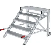 MUNK Günzburger Steigtechnik MUNK Arbeitspodest fahrbar Aluminium geriffelt 1000mm Stufenbreite 5 Stufen