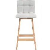 Miliboo - Design-Barhocker Holz und Perlgrau 65 cm 2 Stck. KLARIS