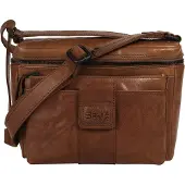 Spikes & Sparrow Umhängetasche "Damen echt Leder", Damen, Gr. B/H/T: 23cm x 19cm x 8cm onesize, braun (cognac), Leder, Taschen Umhängetasche, echt Leder