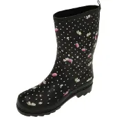 Beck Blumenregen schwarz Damen Gummistiefel in Schwarz, Größe 38