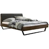 Hasena Designbett Pietro 20 Nussbaum 2023 Polsterkopfteil smoke 140x200