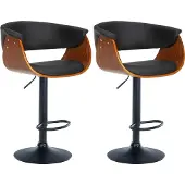 CLP Barhocker Vestal mit Fußstütze, höhenverstellbar walnuss/schwarz Material Kunstleder