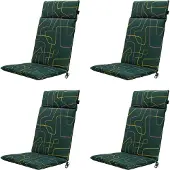 Madison - Gartenstuhlauflage High Back Joah grün - Ca. 120x50 cm - 4er-Set