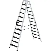 MUNK Günzburger Steigtechnik MUNK Stehleiter beidseitig begehbar mit relax-step 2x12 Stufen
