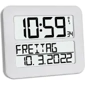 TFA-Dostmann Digitale Funkwanduhr mit Datumsanzeige und Wochentag TIMELINE MAX 60.4512.02