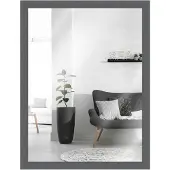 MendeFrames Wandspiegel H960 grau 70x70 cm Holzprofil
