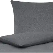 TRAUMSCHLAF Uni Jersey Melange Bettwäsche 200x200 cm + 2x 80x80 cm anthrazit