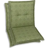 GO-DE Textil, Sesselauflage Niederlehner, 2er Set, Farbe: gruen, Maße: 100 cm x 50 cm x 6 cm, Rueckenhoehe: 52 cm