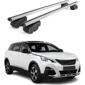 Omtec Dachträger Gepäckträger für Peugeot 5008 T87 2017-2023 ABE Aluminium Grau 2x