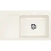 SYSTEMCERAM Spüle KeraDomo STEMA 86 SL in MAGNOLIE Becken rechts mit Handbetätigung /