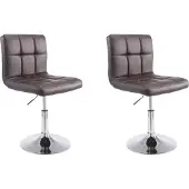CLP 2er Set Lounger Palma V2 Kunstleder Lounger höhenverstellbar und drehbar. | Farbe braun