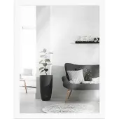MendeFrames Wandspiegel H960 weiß gemasert 60x60 cm Holzprofil