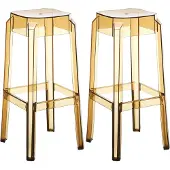 CLP 2er Set Barhocker Fox aus hochwertigem Kunststoff | Farbe bernstein
